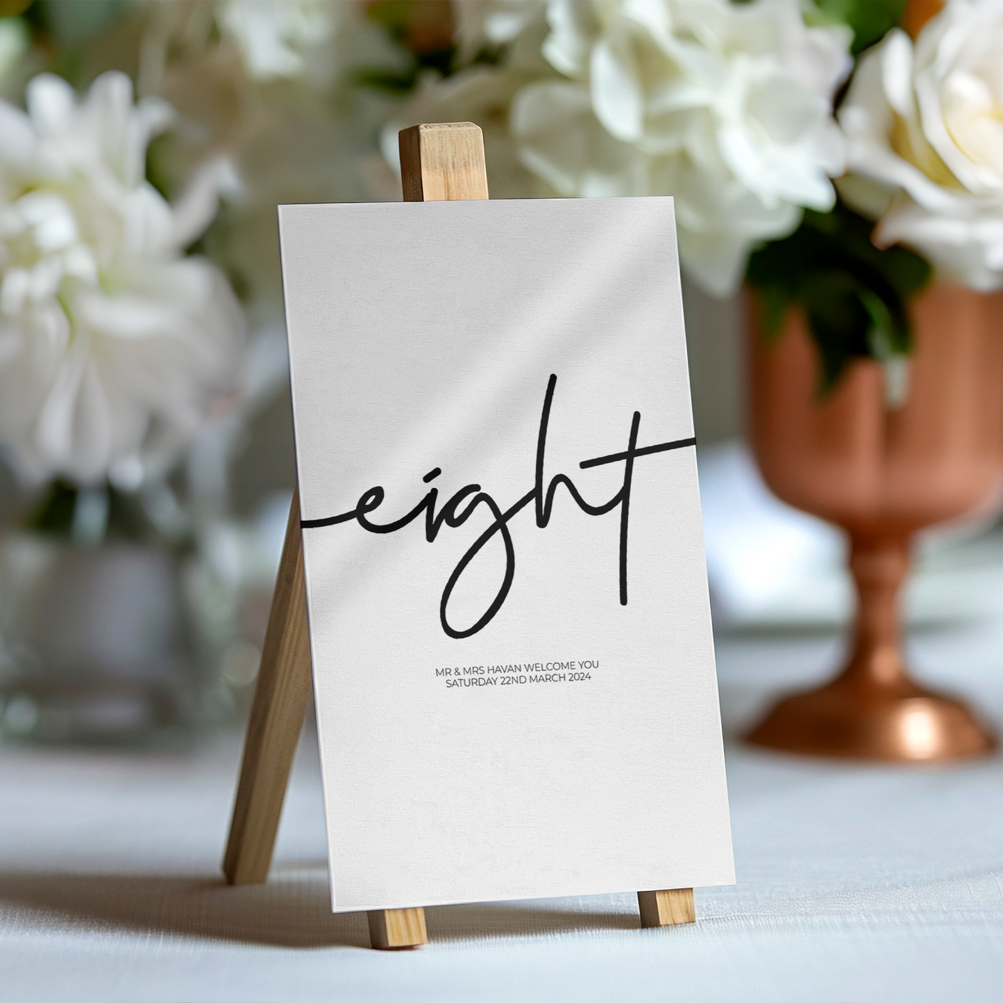 Ink Noir Table Numbers (Printable Wedding Template - Minimalist)