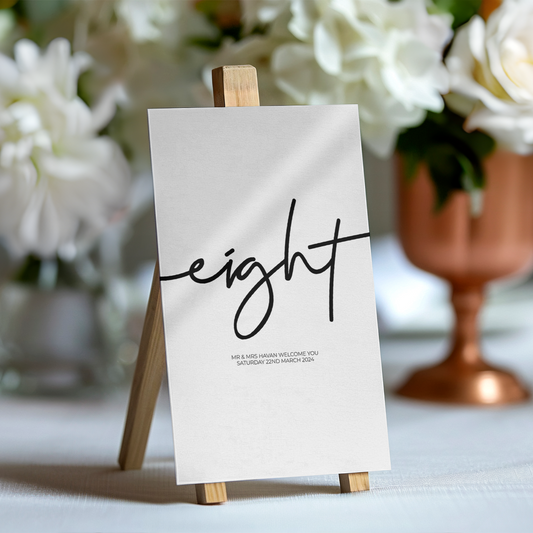 Ink Noir Table Numbers (Printable Wedding Template - Minimalist)