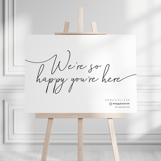 Ink Noir Welcome Sign (Printable Wedding Template - Minimalist)